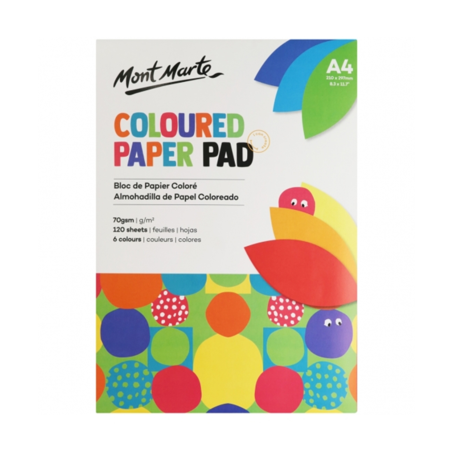 Coloured Paper Pad( A4 120 Sheets 70gsm) The Artist Alley
